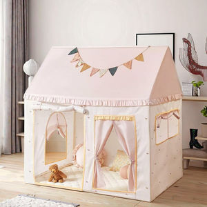 Tienda de campaña plegable Princess Castle para niñas, <span class=keywords><strong>tela</strong></span> de poliéster para uso interior/exterior, juguete suave para niños - Product Image 3