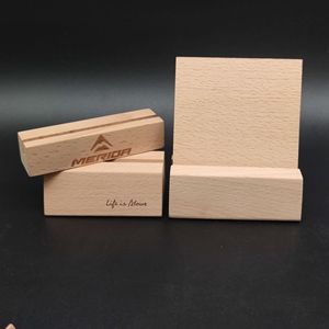 Solid Wood Card Holder Note Holder <b>Beech</b> Custom Made For Office Business Gifts - Product Image 3