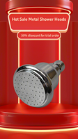 Pommeau de douche suspendu robuste en alliage de zinc de 2,5 pouces, haute pression, anti-éclatement, en métal massif chromé, design moderne pour salle de bain