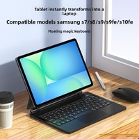 Casing Tablet Baru untuk Tab S9+ 12.4" dengan Keyboard Plastik Nirkabel RGB Backlit Sistem Scissor Switch, Touchpad, Tombol Multimedia, USB Type-C