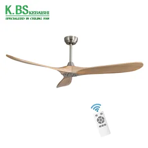 Wholesale Luxury Metal Full Copper Wire Mute Motor Solid Wood 3 Blade Remote Control 60 inches Ac No Light Modern Ceiling Fan
