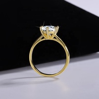 Cincin Pertunangan Perak Murni 925 Wanita 1-3 Karat Berlian Moissanite Perhiasan Pesta Pernikahan Bergaya Sederhana Perhiasan Bagus