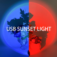 Lampe Projecteur LED Coucher de Soleil USB Arc-en-Ciel Néon, Veilleuse Décorative pour Photographie Chambre Maison Décor Cadeau