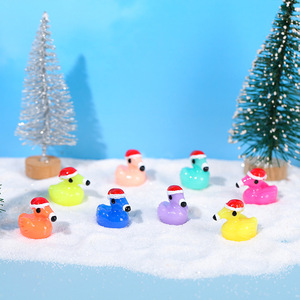 Mini patitos de goma con gorros de Papá Noel, decoraciones navideñas coloridas para exhibición festiva - Product Image 2