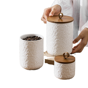 Recipiente de Almacenamiento de Cerámica con Diseño Moderno de Roca, Sostenible, para Conservar la Frescura de Té, Café, Azúcar, Granos y Alimentos en la Cocina - Product Image 4
