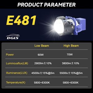 DGLS recién llegados Ultra brillante E481 Bi lente de Proyector láser 3,0 Luz de alta potencia 12000lm actualización foco Bi-Led para coche - Product Image 5