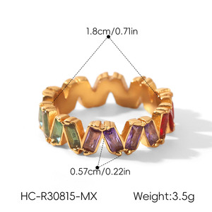 Anillo de Zirconia en Acero Inoxidable Resistente al Agua y al Deslustre, Color Duradero, para Mujer - Product Image 5