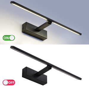 Lampe murale LED moderne pour intérieur, éclairage de salle de bain, indice de protection IP44, 8W, noire, pour œuvres d'art et peintures - Product Image 5