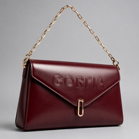 Tas Selempang Wanita Kulit PU Anti Air Ringan Model Clutch Custom Grosir, Tas Tangan Model Amplop dengan Tali Rantai, Portabel