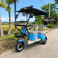 Tricycle Électrique Familial SumEV 3 Places 60V avec Éclairage LED et Rideau de Pluie, Autonomie 30-50km pour les Déplacements Quotidiens en Suburbain d'Asie Centrale