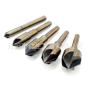 Mr <b>Drill</b> 5 Piece Imperial Standard High Speed Steel Round Shank Chamfer <b>Bit</b> Set For Woodworking Hole Opening And Enlarging - Product Image 3
