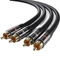 Câble audio RCA mâle-mâle plaqué or 2X, connecteurs RCA mâle-mâle plaqués or, provenance Chine