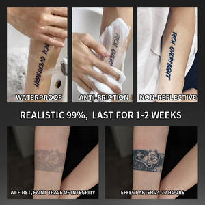 <span class=keywords><strong>Tatouage</strong></span> <span class=keywords><strong>temporaire</strong></span> semi-permanent, imperméable, résistant à la transpiration, dure 2 semaines, <span class=keywords><strong>tatouage</strong></span> réaliste à base de plantes anti-frottement pour le bras - Product Image 4