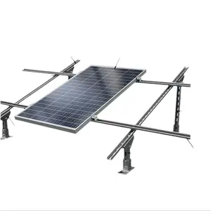 Accesorios del sistema de estante solar de techo plano Marco de panel solar Soportes de riel de aluminio Montaje solar en tierra