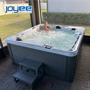 Jeanjoyee — baignoire chaude d'extérieur pour 6 personnes, baignoire d'extérieur, spa automatique, avec éclairage, romantique - Product Image 6
