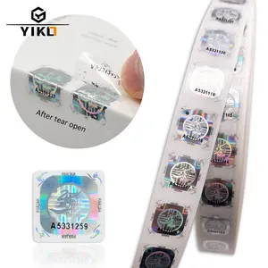 Security Silver Wash Aluminum Hologram Sticker Roll Customized Anti-fake Clear Hologram Label Sticker With Serial Number