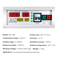 Contrôleur de XM-18EK de type double électrique intelligent AC180V-240V pour incubateur sur la vente