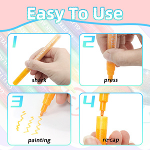 Stylos à paillettes 3MM, pointe moyenne, stylos à peinture à base d'eau, non toxiques <span class=keywords><strong>et</strong></span> sans odeur, marqueurs à paillettes, bricolage, création artisanale, coloriage - Product Image 6