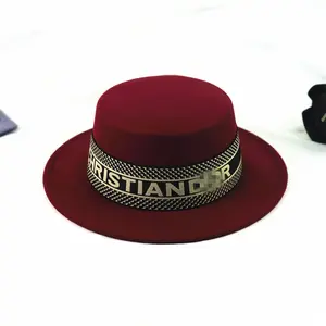Topi Desainer Vintage Pria Wanita Mode Keluaran Terbaru Hotsale 2022 Topi Datar Desainer Topi Panama Fedora Jazz Pinggiran Lebar
