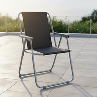 Chaise pliante de camping en métal moderne pour l'extérieur - Chaise de plage portable
