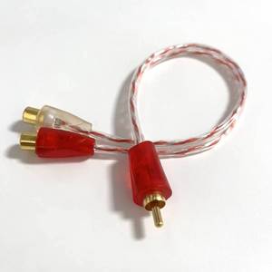 to 2RCA Y Splitter <b>Cable</b>, Nickel-plated Connectors, Transparent Braided Audio <b>Cable</b> - Product Image 5