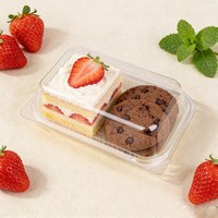 Boîte d'emballage rectangulaire transparente pour gâteau au fromage glacé, mousse, boîte de conditionnement en plastique PET transparent avec couvercle