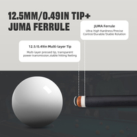 Tongkat Biliar KONLLEN AK-10F Serat Karbon 12.5mm 3/8*8 Sambungan Pin Radial Gagang Tabung Karbon
