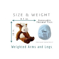 25.4cm Pacific Comforts Pondéré Peluche Vache Brun Micro-ondes Voyage Amical