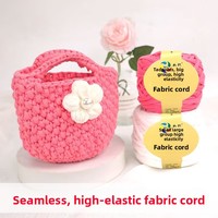 Strip Kaos Elastisitas Tinggi, Kit Kerajinan Rajut Tangan DIY untuk Sandal, Topi, Boneka