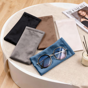 מזרחה שמש חמה oem קטיפה לבנה 9*18 ס "מ קפיץ משקפיים מרופד באיכות גבוהה לסחוט משקפי שמש ניידים - Product Image 4