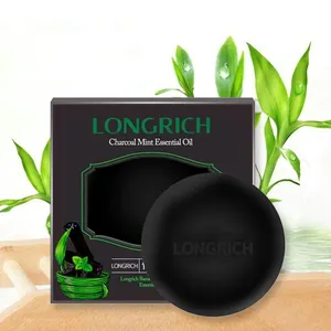 Longrich private label Cool feel summer bamboo charcoal essential oil addition whitening natural organic face soap black soap