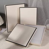 Simple Beige carré haut et bas couverture écharpe boîte d'emballage nœud boîte-cadeau gaufrage feuille d'or Uv pour t-shirt vêtements