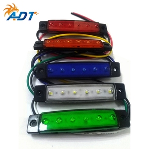 Feux de position latéraux de voiture ADT 12V 24V 5 couleurs (blanc, ambre, rouge, bleu, vert) avec 6 LED - Product Image 1
