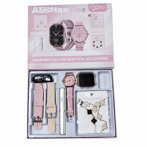 Reloj Inteligente A58 Max, Pulsera Trébol de Cuatro Hojas, Tubo Blanco para Lápiz Labial, Set de Joyería para Mujer, Llamadas, Moda, Aleación, Cuarzo, Monitor de Actividad - Product Image 4