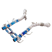 Knalpot Titanium GDR Full Valved Straight-Pipe dengan Lapisan Biru Bakar, Tebal 1.5mm, Cocok untuk Ferrari SF90 3.9T V8 2019-2023 High
