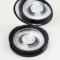 Prêt à expédier vente chaude aimant faux cils magnétique 3d double magnétique cils vaporeux avec boîte à cils en cercle