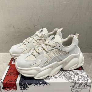 All'ingrosso scarpe da <span class=keywords><strong>donna</strong></span> robuste da papà 2025 stile coreano con plateau Sole bianco tinta unita con punta tonda - Product Image 4