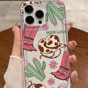 Flor Cap Cactus impresión espacio transparente TPU funda de teléfono móvil para Iphone 17 8 X Xr Xs 11 12 13 14 15 16 Pro Max Plus - Product Image 4