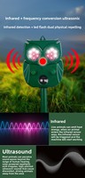 Répulsif Solaire Ultrasonique de Haute Qualité, Étanche, à Grande Portée et à Couverture Étendue pour l'Éloignement des Oiseaux, des Écureuils et des Sangliers