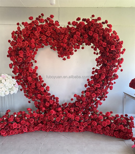 Proposition Arrangement en forme de coeur fond arc support Floral ensemble cadre toile de fond artificielle Rose fleur <span class=keywords><strong>mariage</strong></span> arc pour décor - Product Image 5