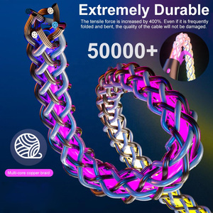 สาย <span class=keywords><strong>USB</strong></span> ชนิด C LED 60W RGB ไฟ LED <span class=keywords><strong>USB</strong></span>-C/แสง usbc สายชาร์จโทรศัพท์เรืองแสง usbc สายเคเบิลข้อมูล <span class=keywords><strong>USB</strong></span> ทองแดงบริสุทธิ์3 in 1 - Product Image 2