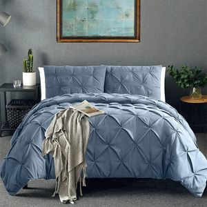 Amozan-ropa de cama encantadora, colcha cepillada de color liso <span class=keywords><strong>2021</strong></span>, funda de almohada, conjunto de 3 piezas - Product Image 3