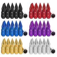 20 pièces Écrous de roue de course en aluminium, écrous de tuning allongés 79mm, antivol, à pointes pour jantes de voiture M12X1.25 / M12X1.5