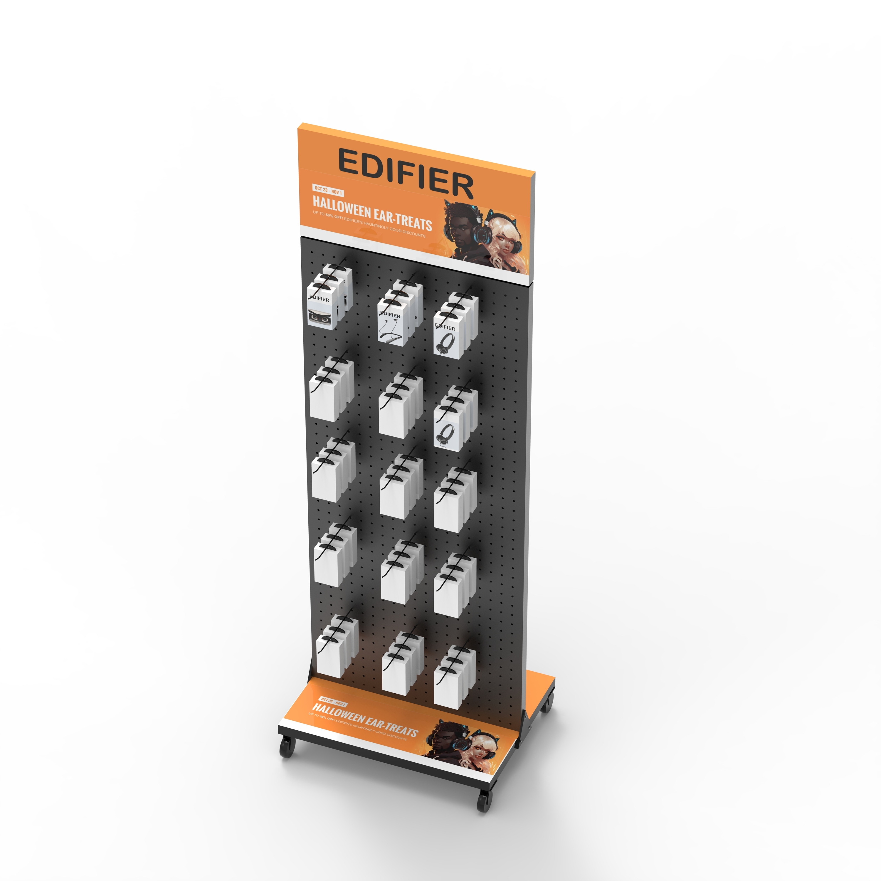 Apache Customized Metal Pegboard Single or Double Rotating Floor Display Rack for Phone Case USB Cables Power Bank — view 3