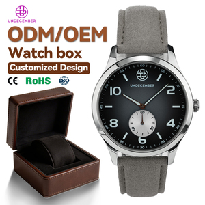 12月ODM/OEM 5ATM防水クォーツ腕時計、ファッションマイクロファイバーストラップ、夜光針付きクォーツ腕時計 - Product Image 1