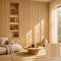 Panneau mural en WPC imitation bois de teck, revêtement imperméable pour intérieur, idéal pour les hôtels, les bureaux, les halls d'accueil, les villas