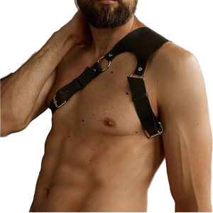 Ceintures de harnais en cuir confortables pour hommes bretelles de bondage du corps réglables sous-vêtements sexy ceinture d'épaule - Product Image 1