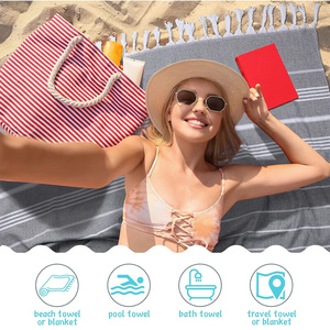 Tùy chỉnh bãi biển Khăn với logo tùy chỉnh in mùa hè bãi biển lớn khăn bông sợi nhỏ Bán buôn giá rẻ khăn - Product Image 6