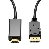 Câble DP vers HDMI SIPU 4K de qualité supérieure avec connecteurs plaqués or, gaine en PVC, certifié CE, pour moniteur et lecteur DVD
