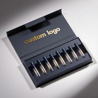 Juego de descubrimiento de perfume de lujo dorado de 12 piezas, caja abatible magnética con inserto de EVA para viales de 2/3/5/10ml, juego de exploración de aroma